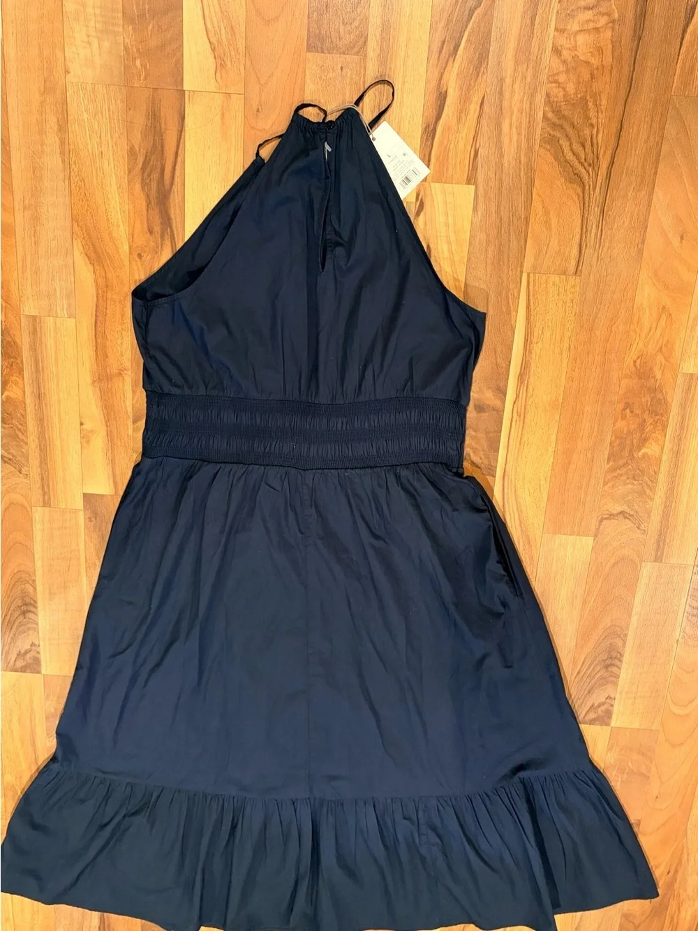A NEW DAY ,Navy Halter Maxi Dress with Smocked Waist - Picture 4 of 5